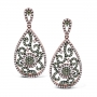 Champagne and white diamond earrings